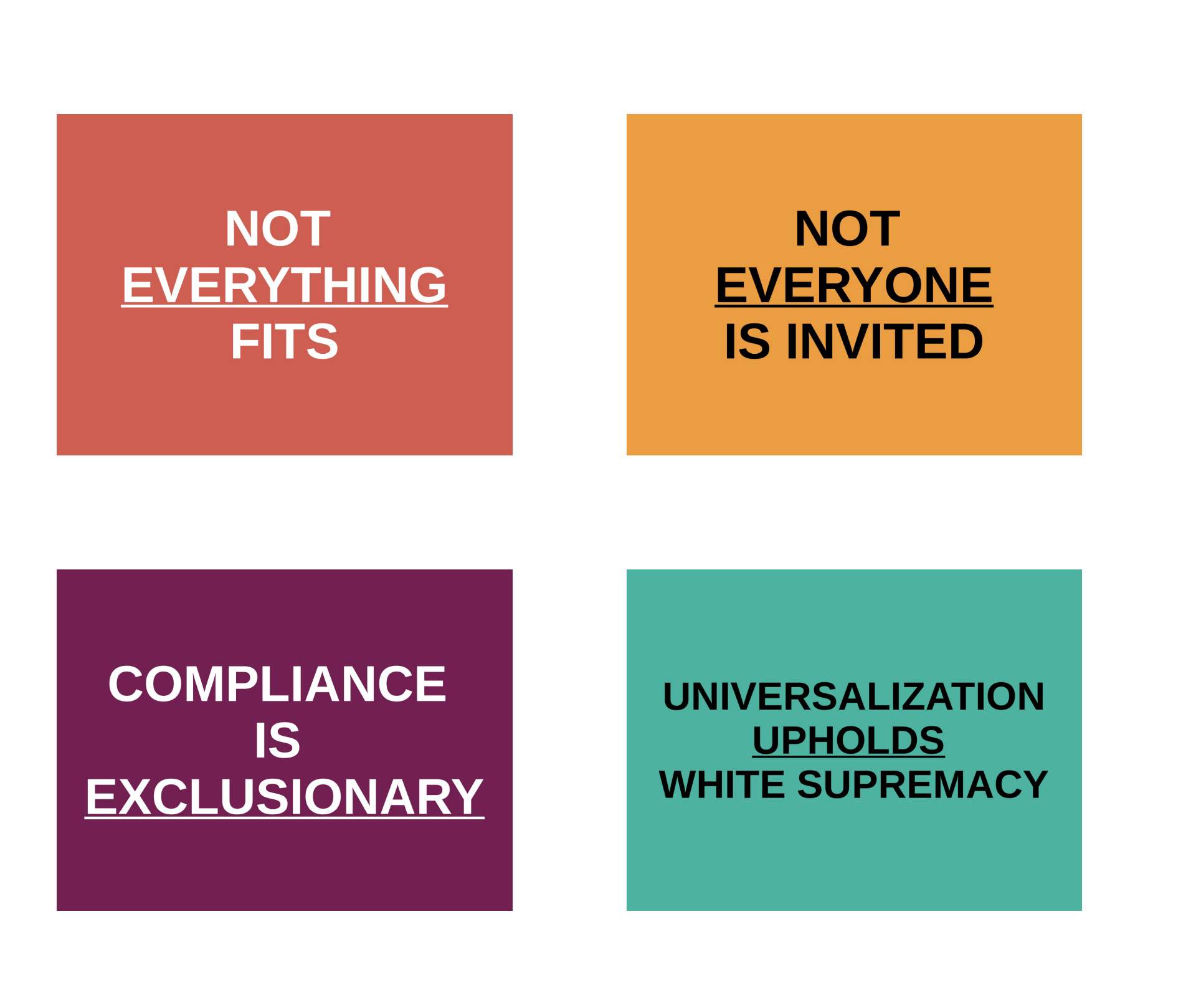 We can't build the radical future for 100% of life using the racist and colonial patterns of the present!