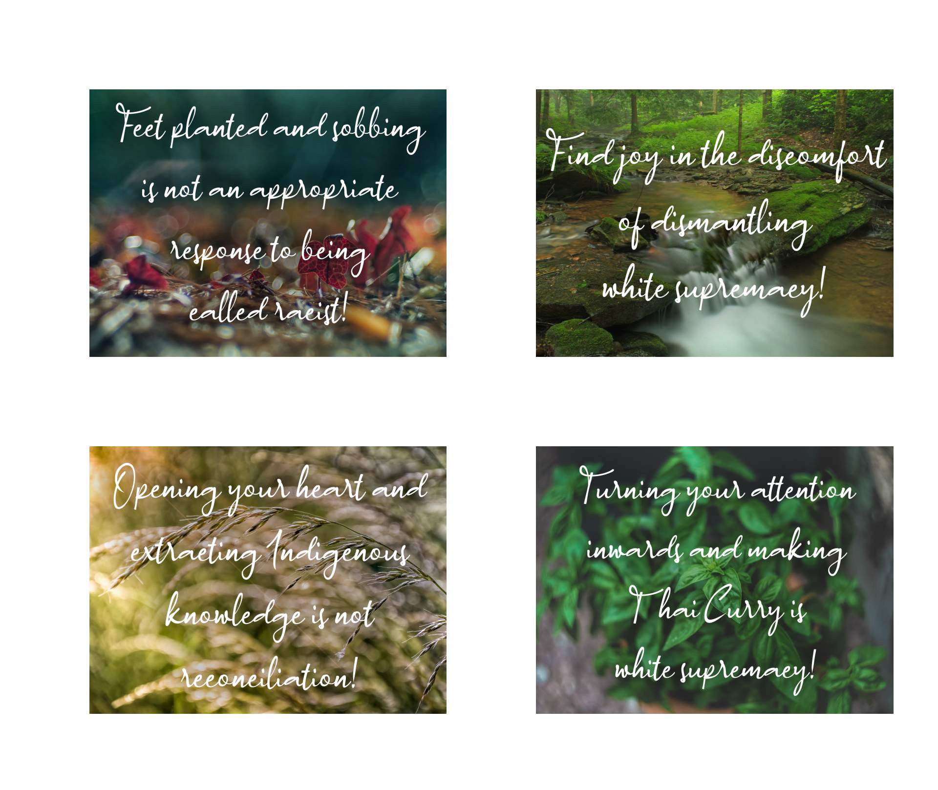 We can't build the radical future for 100% of life using the racist and colonial patterns of the present!