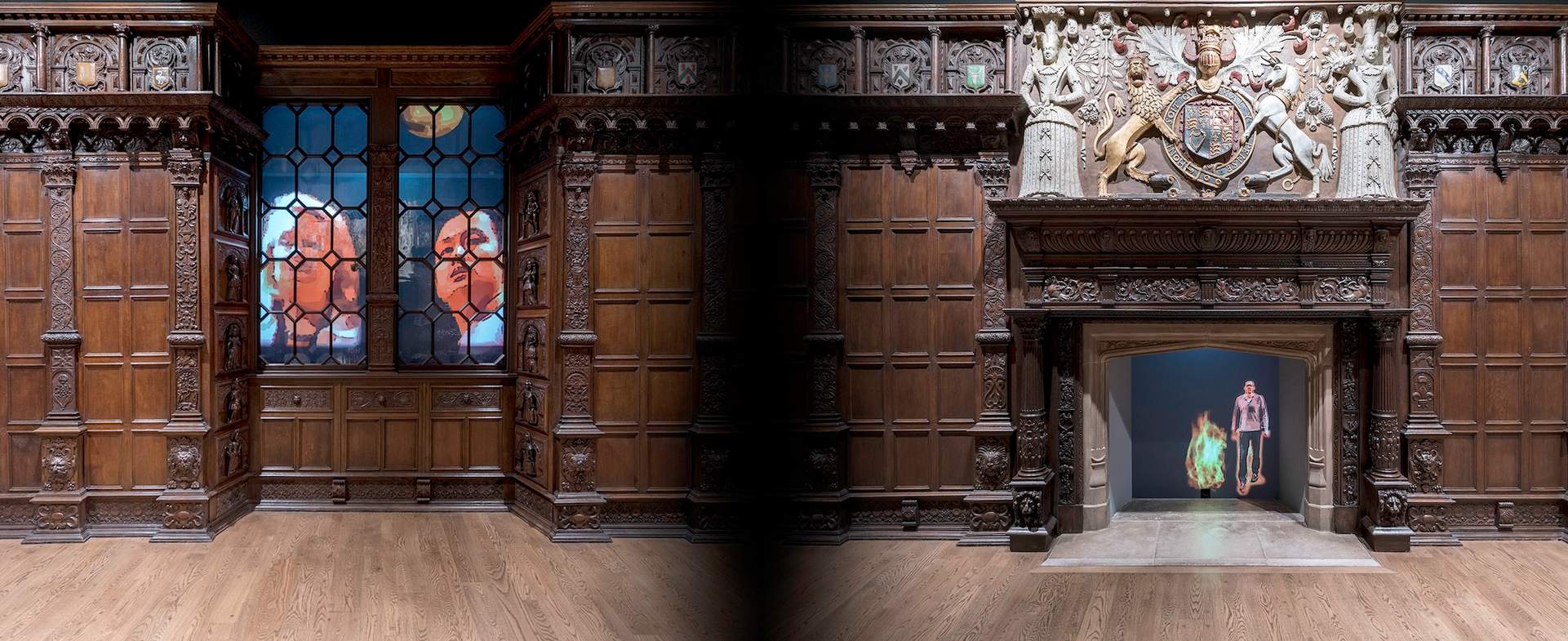 The English Renaissance Room at the Speed Art Museum has a complex history as a "period room" that has undergone many evolutions. Housed in the Room, Brian Knep's Echo investigates the meaning of a "period room" as a space that reflects the imprint of many generations. The carvings in the room are based on Ovid’s Metamorphoses; Ovid was championing the magic of earlier Greek myths; the craftsmen, illustrators and artists who made the carvings were copying and building on the styles of their predecessors; the paneling itself was a way for its various owners to show wealth and respectability; and now, in an art museum, the room questions the way we look into the past and what it tells us about ourselves