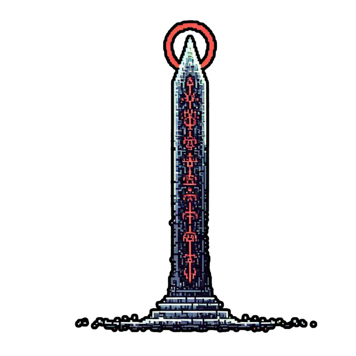 ELRIEL FAR OBELISK, BLACK AND RED