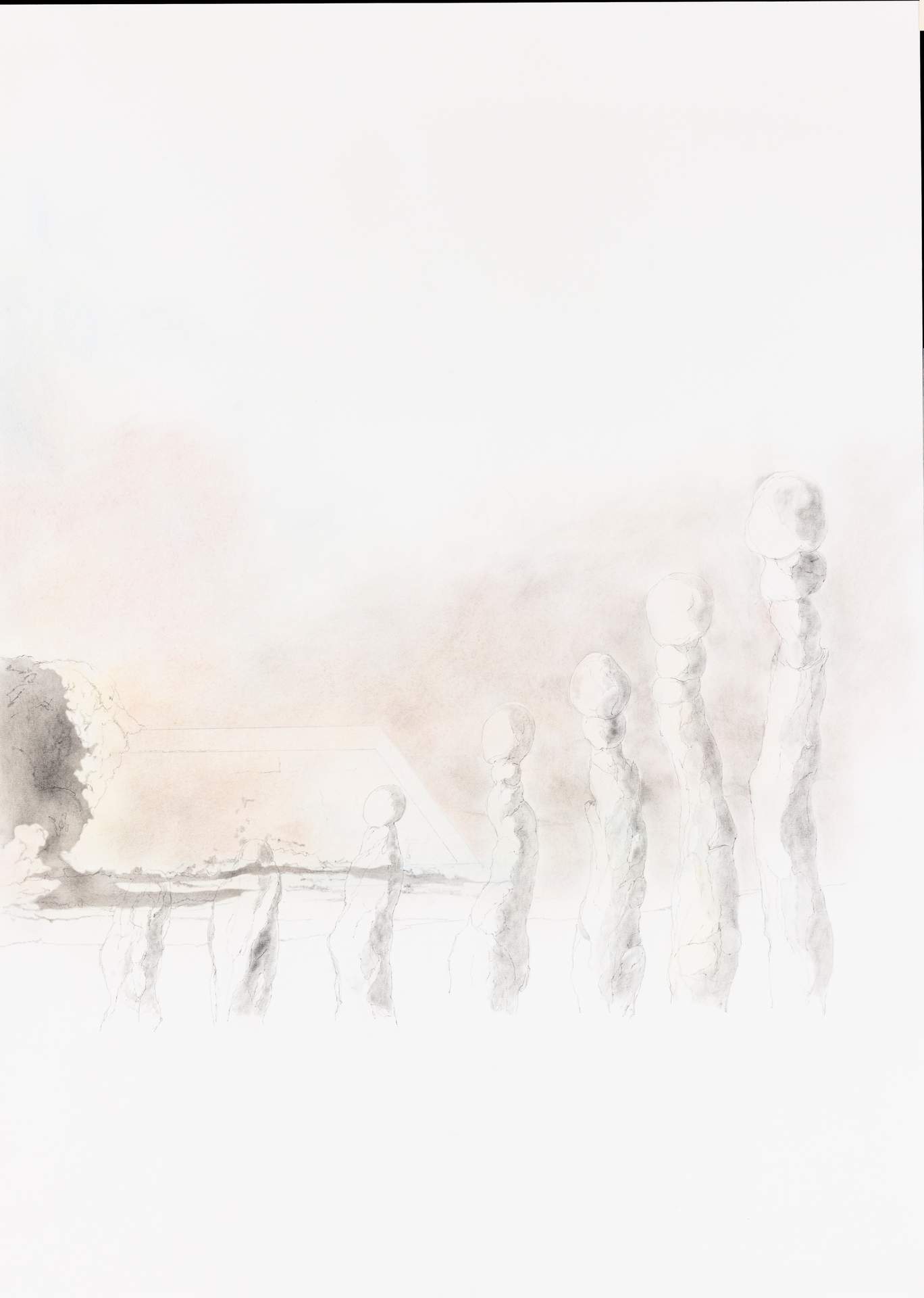 010_ARCHIVO, sketch, 70 x 50 cm, pencil, dry pigments, paper, 2024