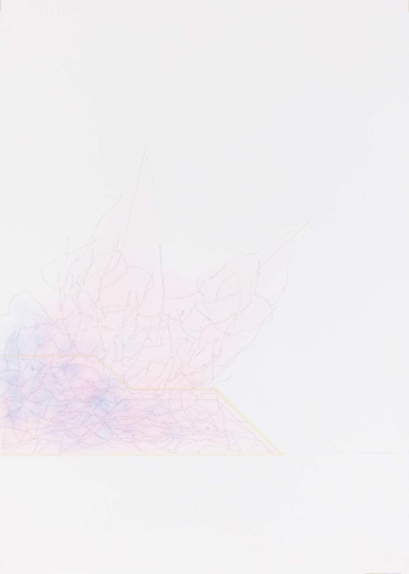 08_ARCHIVO, mold sketch, 70 x 50 cm, pencil, dry pigments, paper, 2023