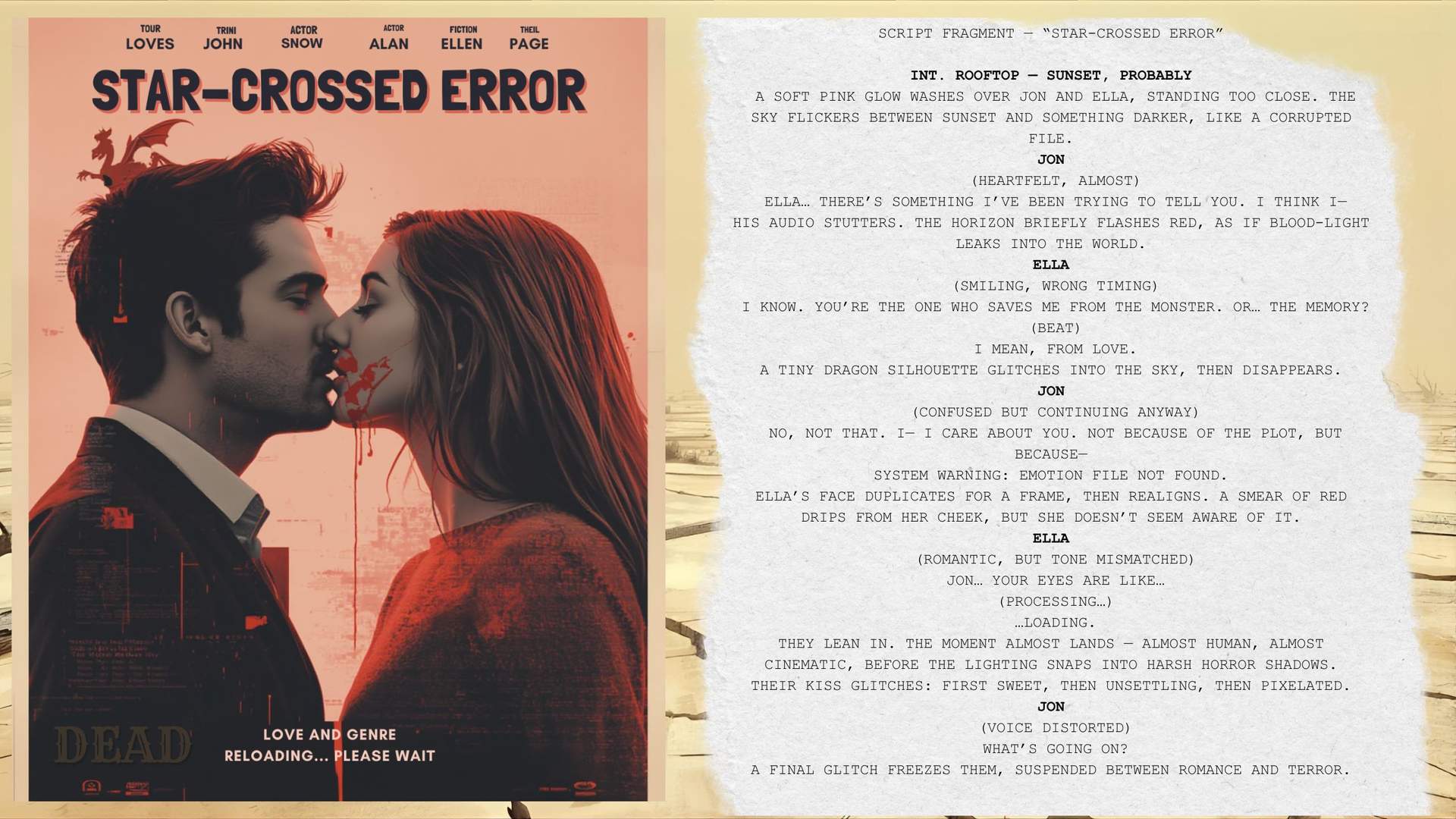 Star-Crossed Error poster and script